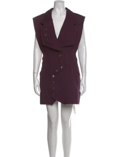 Pre-owned Acler V-neck Mini Dress In Purple