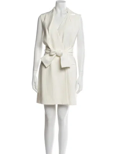 Pre-owned Acler V-neck Mini Dress In White