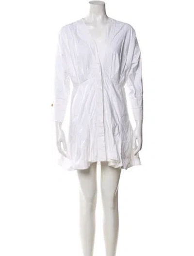 Pre-owned Acler V-neck Mini Dress In White