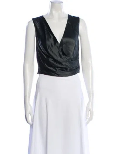 Pre-owned Acler V-neck Sleeveless Blouse In Burgundy