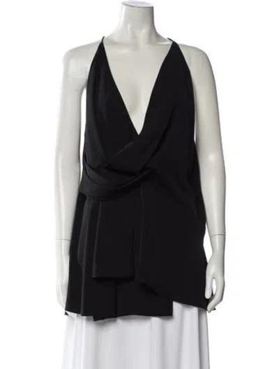 Pre-owned Acler V-neck Sleeveless Top In Black