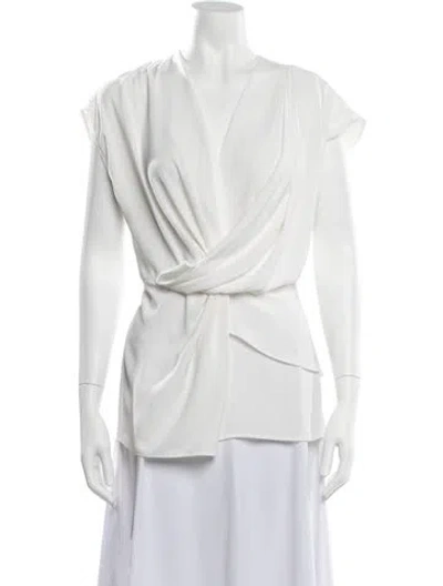 Pre-owned Acler V-neck Sleeveless Top In White