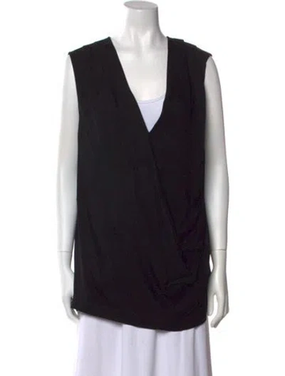 Pre-owned Acler V-neck Sleeveless Tunic In Black