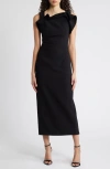 Acler Warfield Ruffled Midi Dress In Black