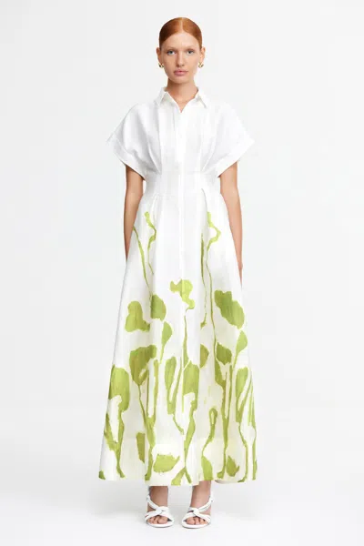 Acler Wedmore Midi Dress In Clover Canopy In White