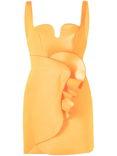 Acler Wexford Draped Dress In Orange