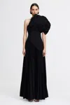 Acler Whittington Ruffle One-shoulder Gown In Black