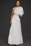 Acler Whittington Sculptural Pleated A-line Wedding Gown In White