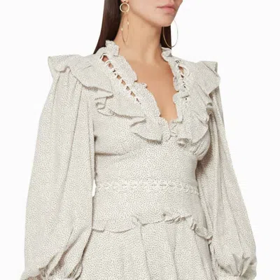 Acler Wickham Frilled Dress In Eggshell In White