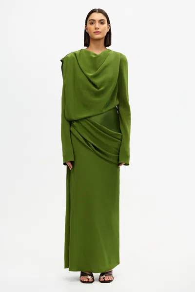 Acler Wodden Maxi Dress In Green