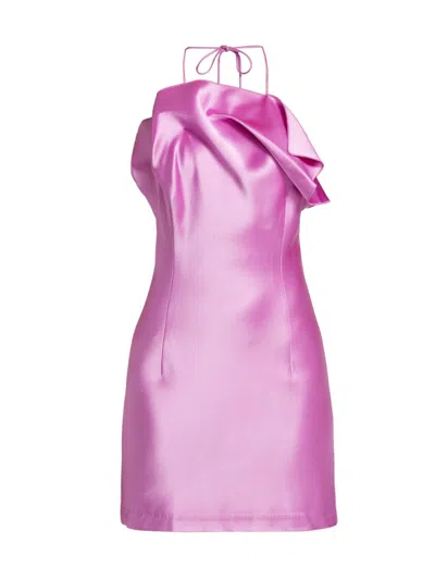 Acler Women's Abdie Halter Gathered Minidress In Purple