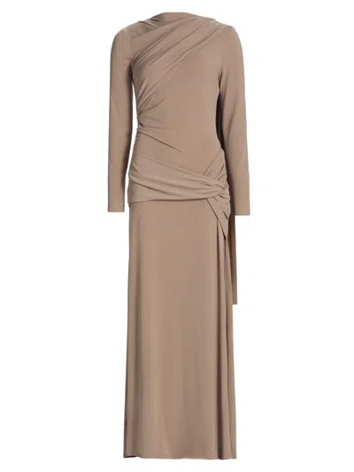 Acler Women's Catherinson Gathered Knit Maxi Dress In Brown
