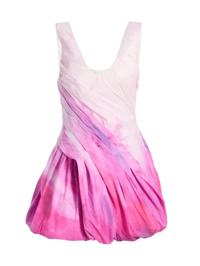 Acler Gerrans Mini Dress In Lavender Sunset In Multi