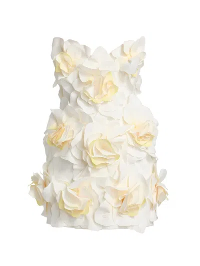 Acler Jackhill Floral Mini Dress In White
