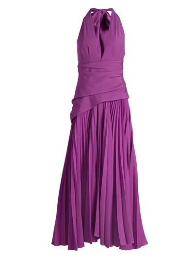 Acler Women's Kerrison Pleated A-line Maxi Dress In Purple