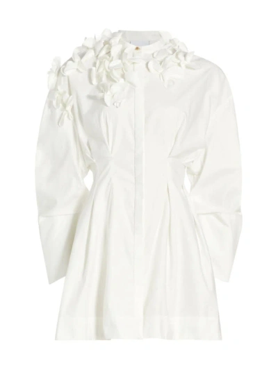 Acler Women's Rannoch Cotton Appliqué Minidress In Ivory