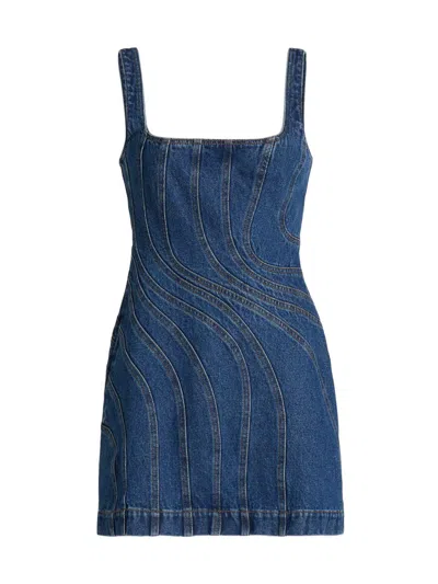 Acler Women's Renhold Cotton Denim Fitted Minidress In Blue