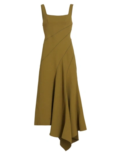 Acler Women's Rowe Asymmetric Dress In Olive