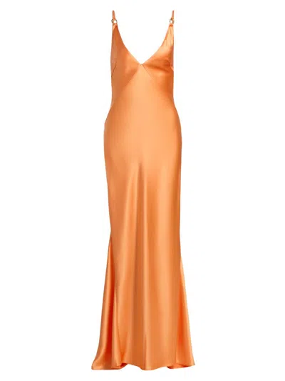 Acler Utterby Satin Maxi Dress In Orange
