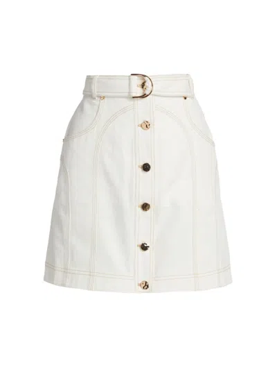 Acler Valleybrook Denim Miniskirt In Ivory