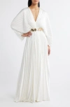 Acler Wonastow Plisse Maxi Dress In Ivory