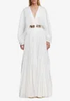 Acler Wonastow Plisse Maxi Dress In White