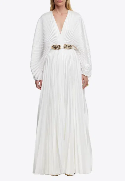 Acler Wonastow Plisse Maxi Dress In White