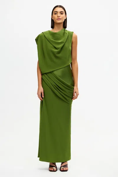 Acler Woodline Maxi Dress In Green