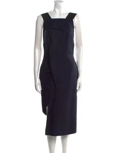 Pre-owned Acler Wool Midi Length Dress In Blue