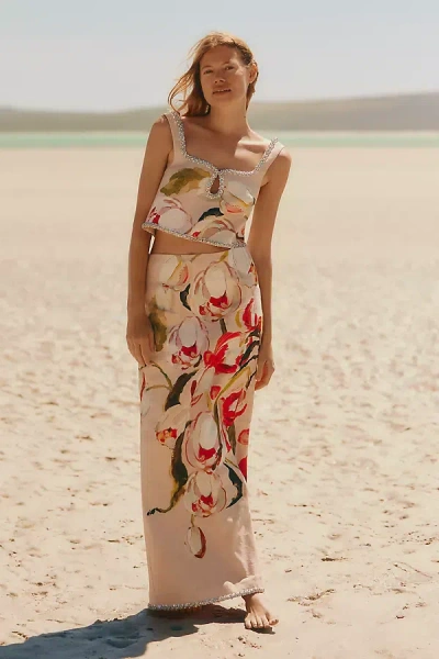 Acler Yorkley Rhinestone Square-neck Crop Top In Neutral