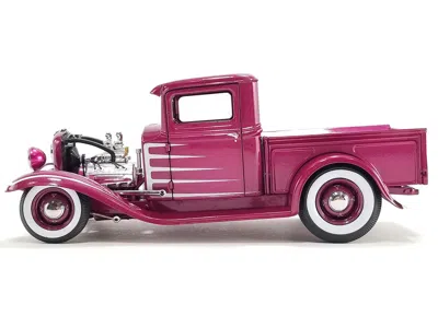 Acme 1932 Ford Hot Rod Pickup Truck "grand National Deuce Series #7" Cotton Candy Pink Metallic With Whit