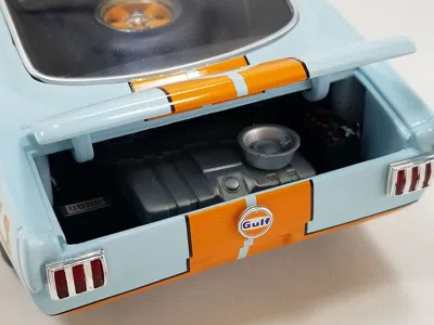Acme 1965 Shelby Gt350r #6 Light Blue With Orange Stripes "gulf Racing Tribute" Limited Edition To 330 Pi