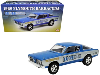 Acme 1966 Plymouth Barracuda "hemi Hustler" Blue With White Stripes Limited Edition To 374 Pieces Worldwi