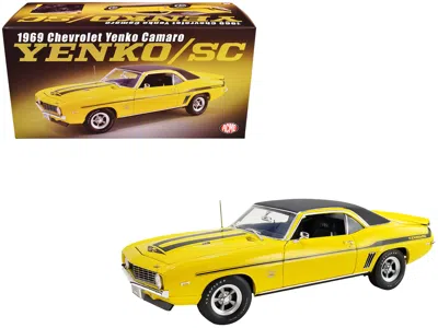Acme 1969 Chevrolet Yenko Camaro Daytona Yellow With Black Stripes And Black Vinyl Top Limited Edition To