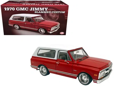 Acme 1970 Gmc Jimmy Red Metallic With White Top "slammed Custom" Limited Edition To 402 Pieces Worldwide 
