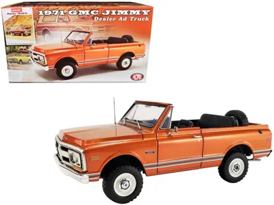 Acme 1971 Gmc Jimmy Top Dealer Ad Truck To 948 Pieces Worldwide 1/18 Diecast Model Car By  In Orange