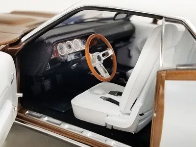 Acme 1971 Plymouth Barracuda Tahitian Walnut Metallic And White With White Vinyl Top Limited Edition To 2 In Brown