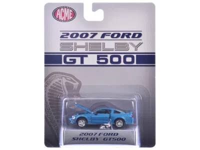 Acme 2007 Ford Shelby Gt500 Windveil Blue Metallic "shelby Collectibles" Series 1/64 Diecast Model Car By In Multi