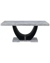 Acme Caralin Dining Table, Engineered Stone & Blac