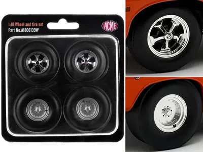 Acme Centerline/keystone Wheel And Tire Set Of 4 Pieces From 1970 Plymouth Hemi Cuda For 1/18 Scale Model