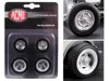 Acme Chrome Salt Flat Wheel And Tire Set Of 4 Pieces From "1932 Ford 5 Window Hot Rod" 1/18 By  1/18