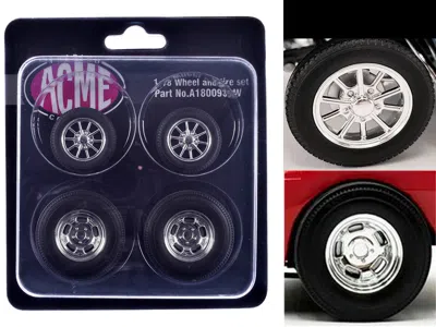 Acme Drag Wheel And Tire Set Of 4 For 1961 Chevrolet Corvette Gasser 1/18 Scale Models By  In Multi