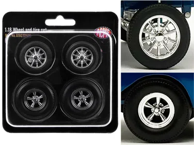 Acme Drag Wheel And Tire Set Of 4 Pieces From "1957 Chevrolet 150 Gasser 'high Roller'" For 1/18 Scale Mo