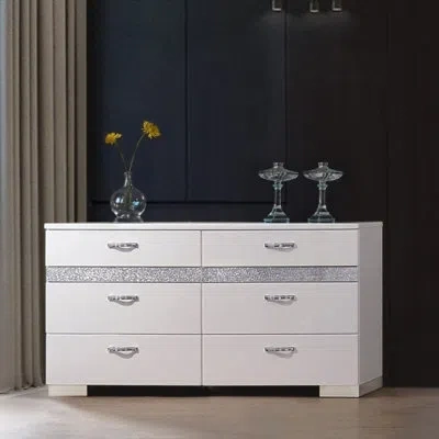 Acme Furniture Acme Naima Ii Dresser, White High Gloss