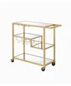 Acme Furniture Adamsen Serving Cart In Champagne And Mirror