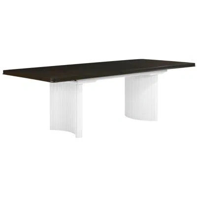 Acme Furniture Carena Rectangular Dining Table In White And Brown In Black