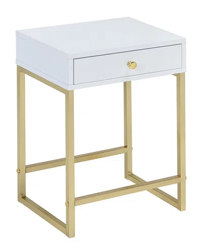 Acme Furniture Coleen Side Table In Gold
