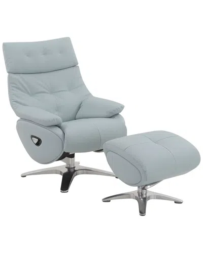 Acme Furniture Janella Motion Accent Chair With Swivel & Ottoman In White