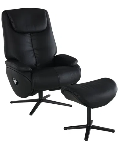 Acme Furniture Labonita Motion Accent Chair With Swivel & Ottoman In Black