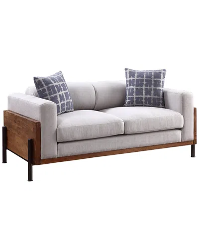 Acme Furniture Loveseat W/2 Pillows In Neutral